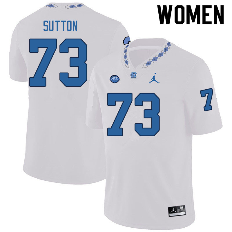 Women #73 Eli Sutton North Carolina Tar Heels College Football Jerseys Sale-White